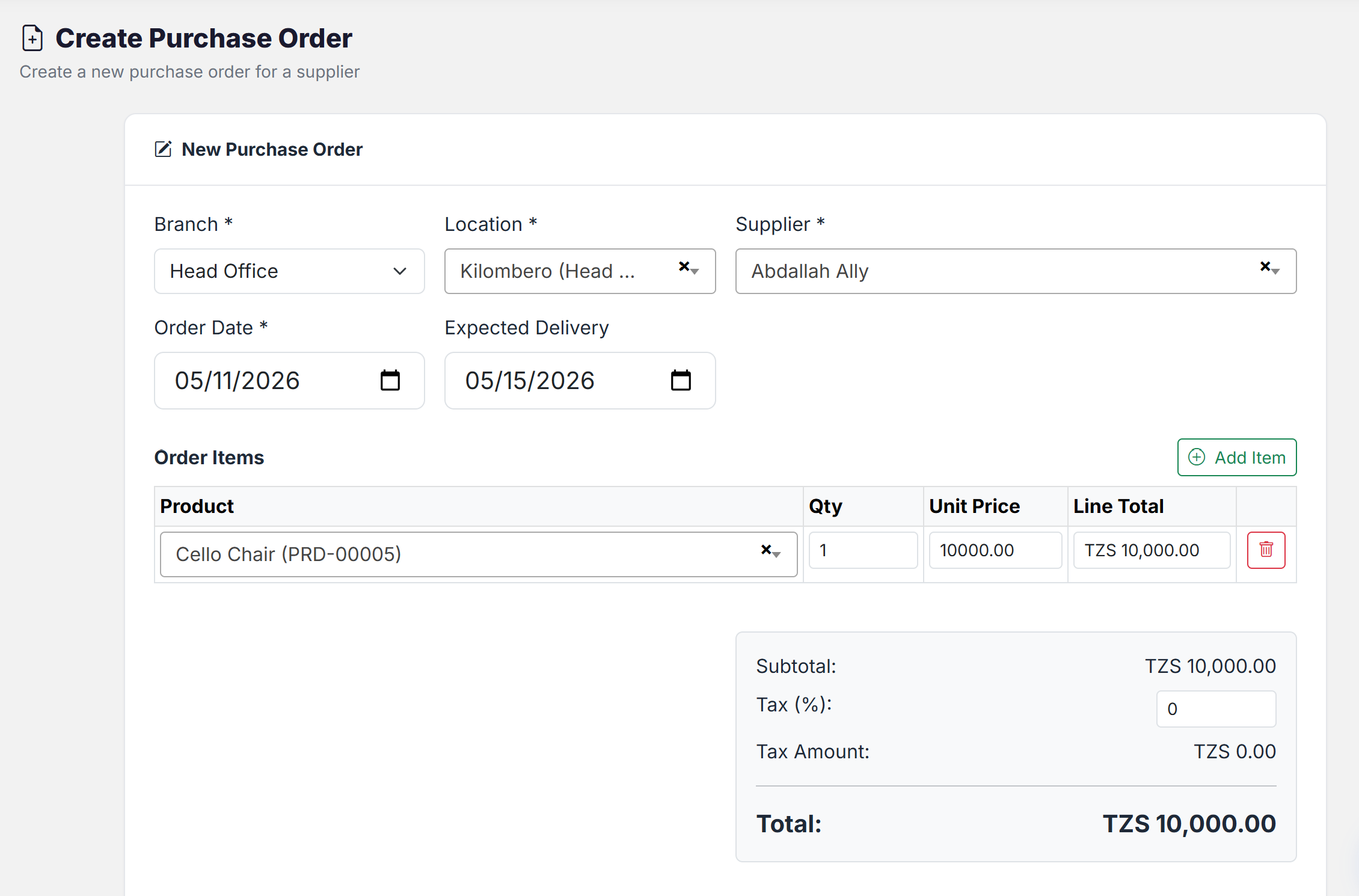 Purchase Order Management